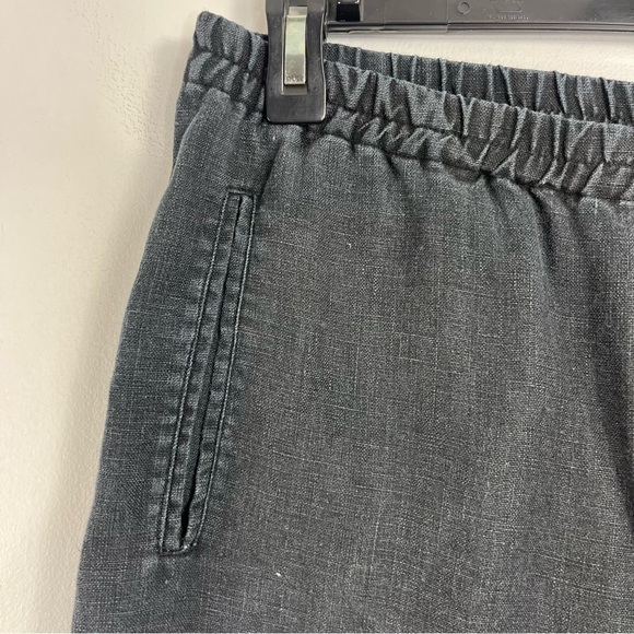 Isabella Bird Size Medium Black Wide Leg Crop Linen Pants JJ11 - Picture 5 of 9